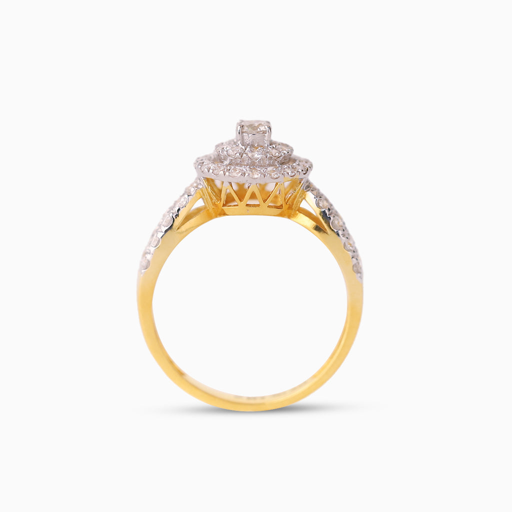 နှစ်ထပ်ခြယ် နံဘေး2တန်းပါ | Double Halo Ring
