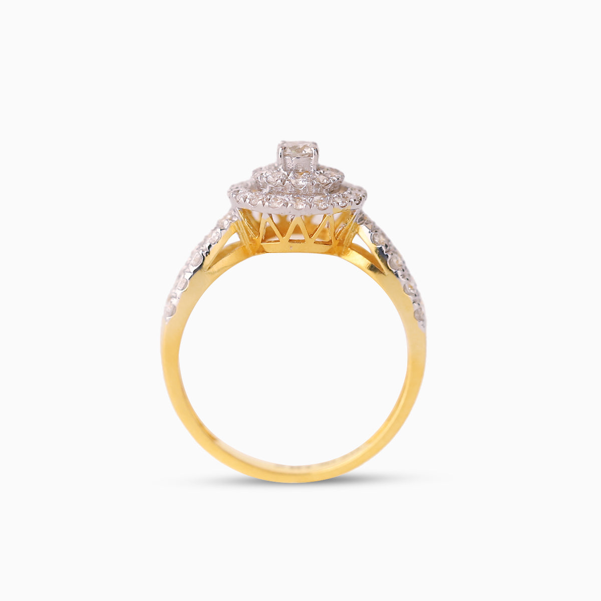 နှစ်ထပ်ခြယ် နံဘေး2တန်းပါ | Double Halo Ring