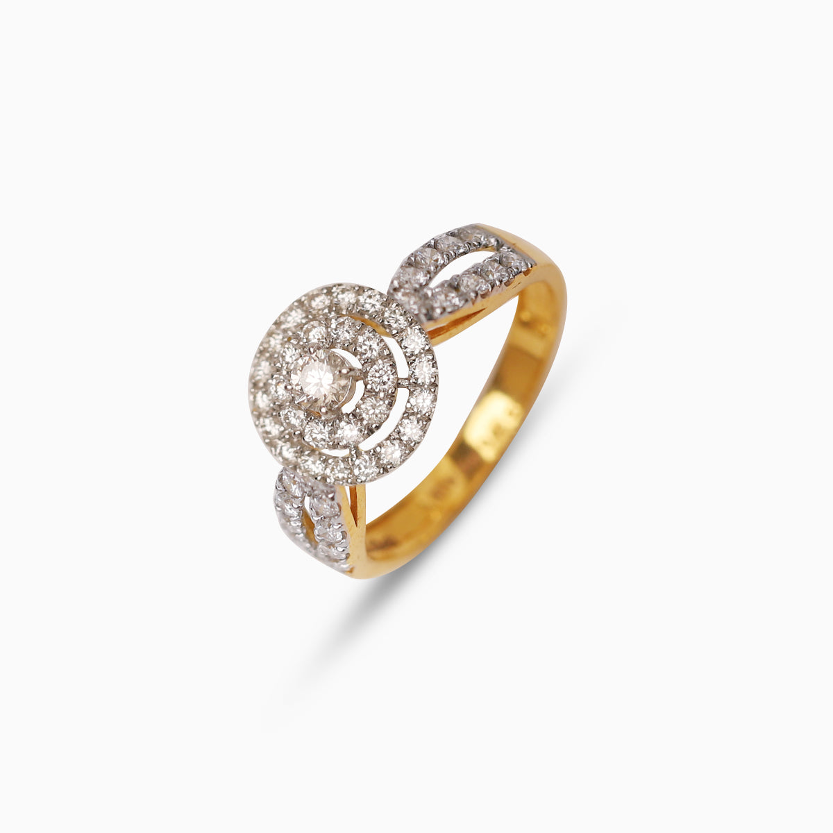 နှစ်ထပ်ခြယ် နံဘေး2တန်းပါ | Double Halo Ring