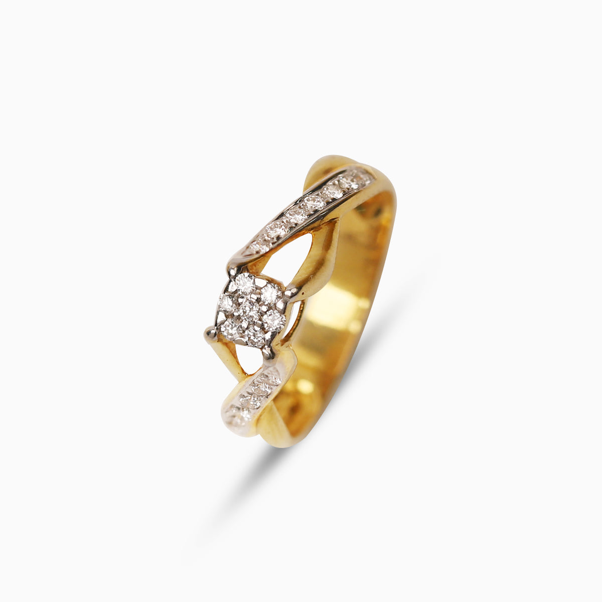 အလယ်လေးထောင့် ခြယ်၂ပင်လိမ် | Art Floral RIng