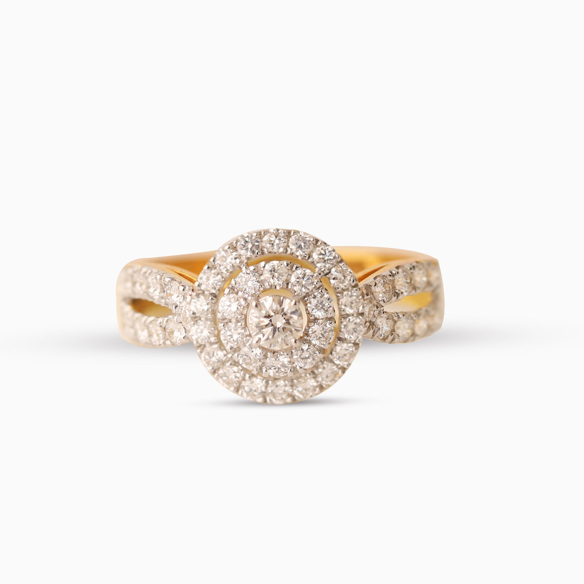 နှစ်ထပ်ခြယ် နံဘေး2တန်းပါ | Double Halo Ring